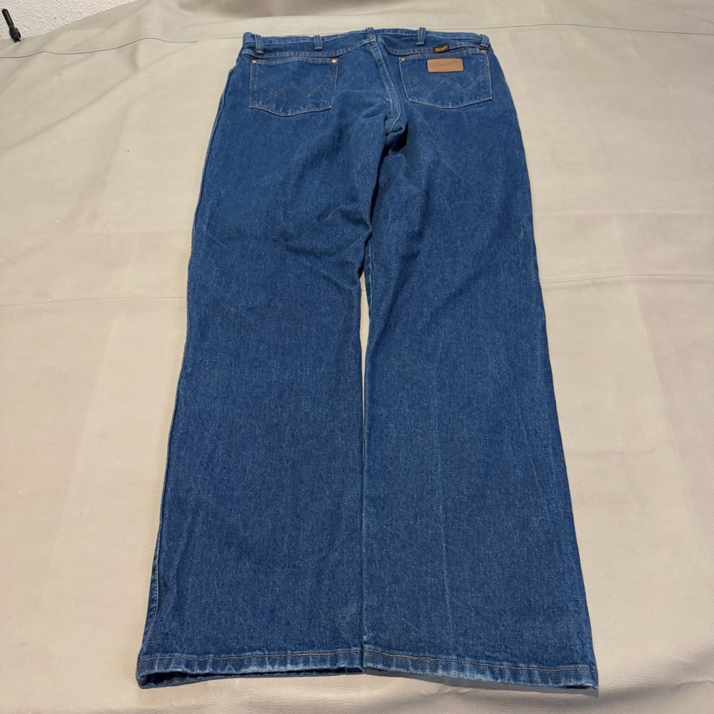 Wrangler 13MWZPW Cowboy Original Fit Jean Men 38x34 Blue Denim Rodeo Western6573